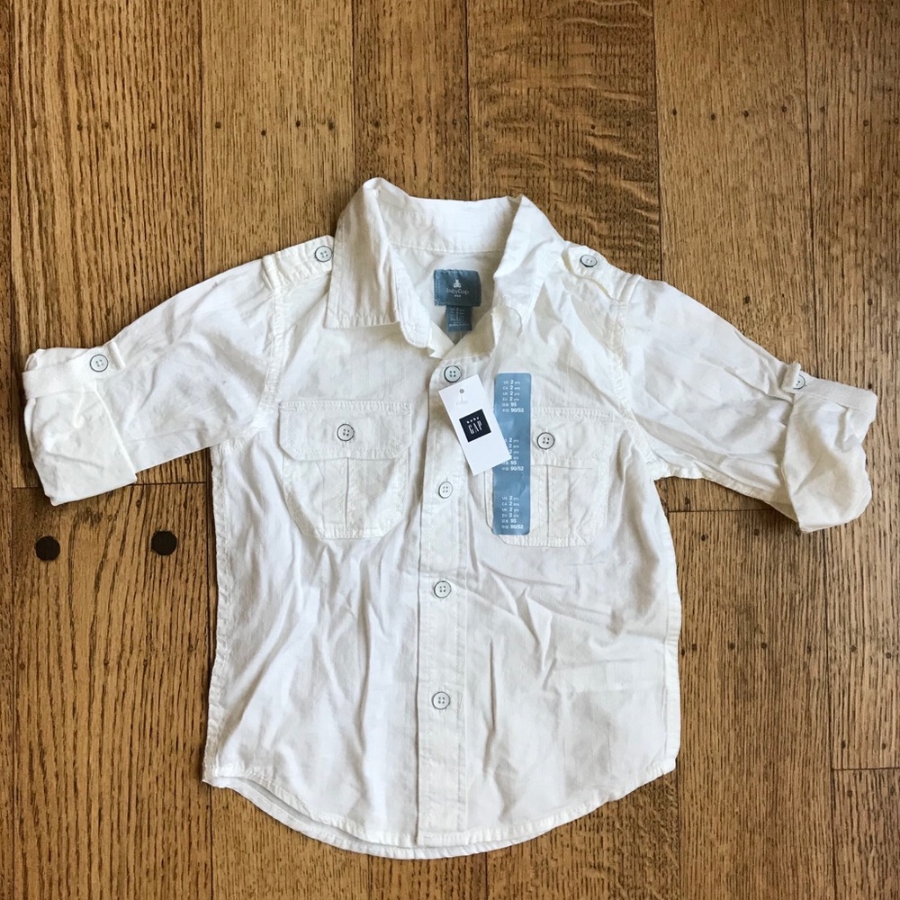 Gap Size 2T Off-White Button-Down, New w Tags
